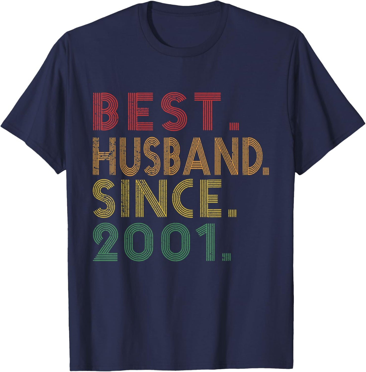 Best Husband Since 2001 Funny 19th Wedding Anniversary Gifts T-Shirt - T-Shirt | Navy