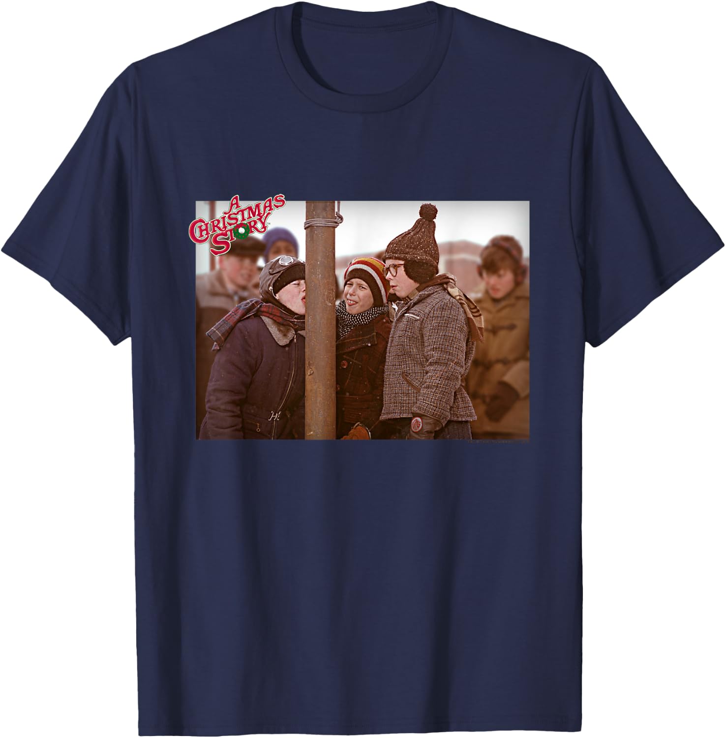 A Christmas Story Triple Dog Dare Photo Holiday Men Women T-Shirt - T-Shirt | Navy