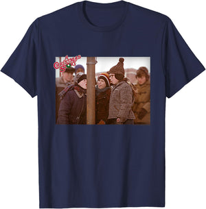 A Christmas Story Triple Dog Dare Photo Holiday Men Women T-Shirt - T-Shirt | Navy