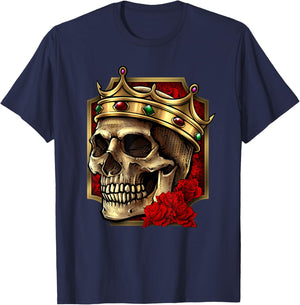 Skull With Crown On Its Head - King Of The Internet T-Shirt - T-Shirt | Navy