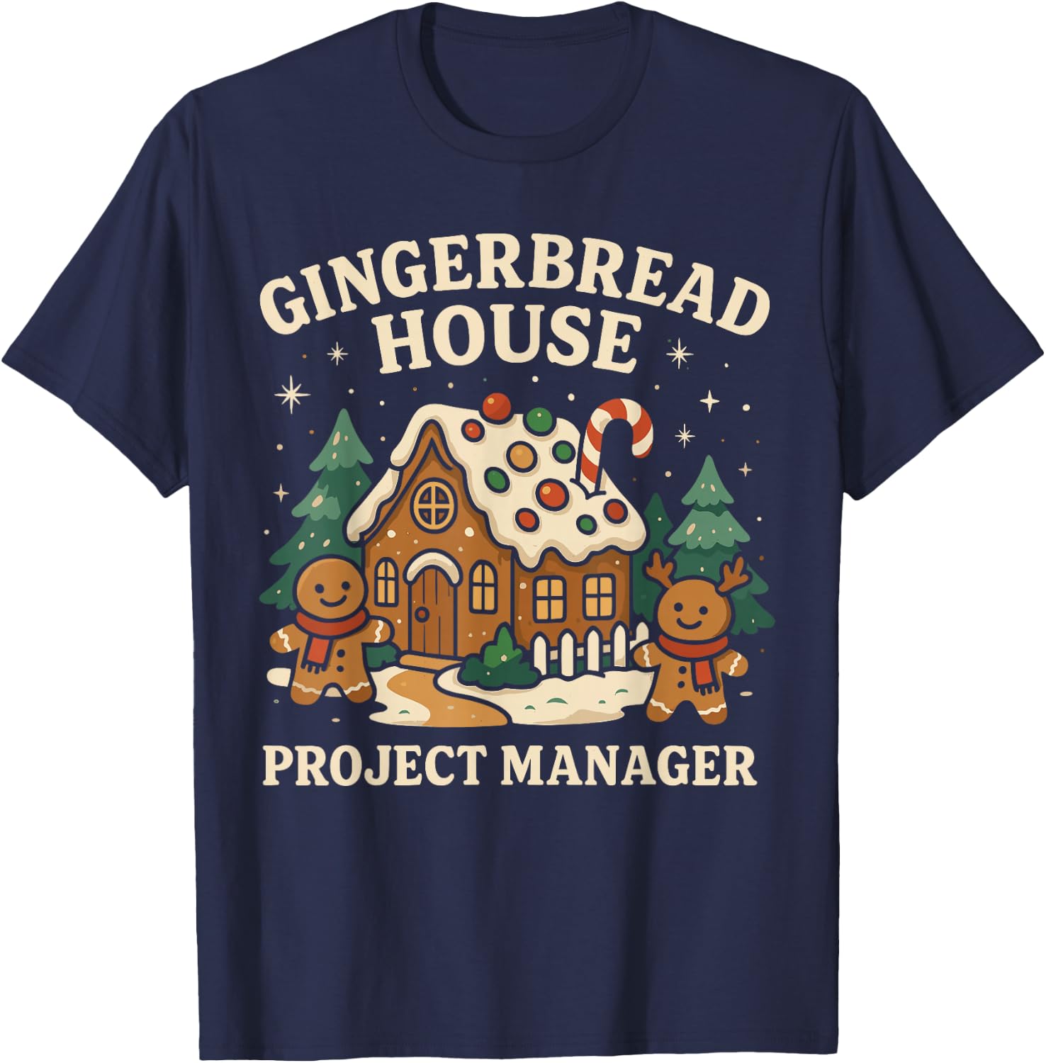 Gingerbread Man Costume, Gingerbread House Project Manager T-Shirt - T-Shirt | Navy