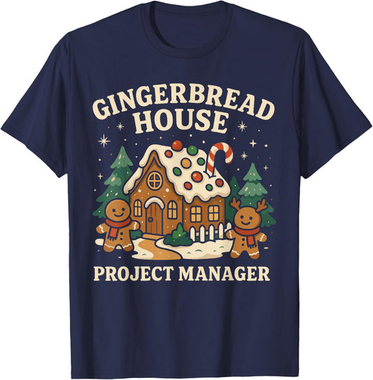 Gingerbread Man Costume, Gingerbread House Project Manager T-Shirt - T-Shirt | Navy