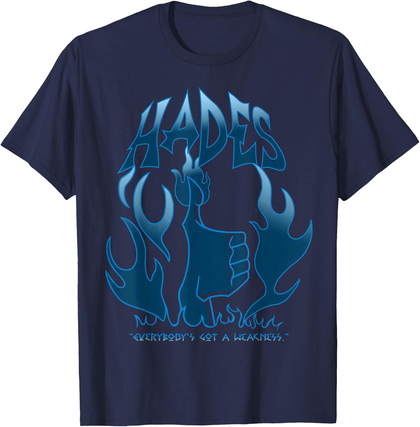 Disney Villains Hades Everybody's Got A Weakness Blue Flame Small T-Shirt - T-Shirt | Navy