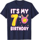 It's My 7th Birthday 7 Year Old Birthday Girl Softball T-Shirt - T-Shirt | Navy