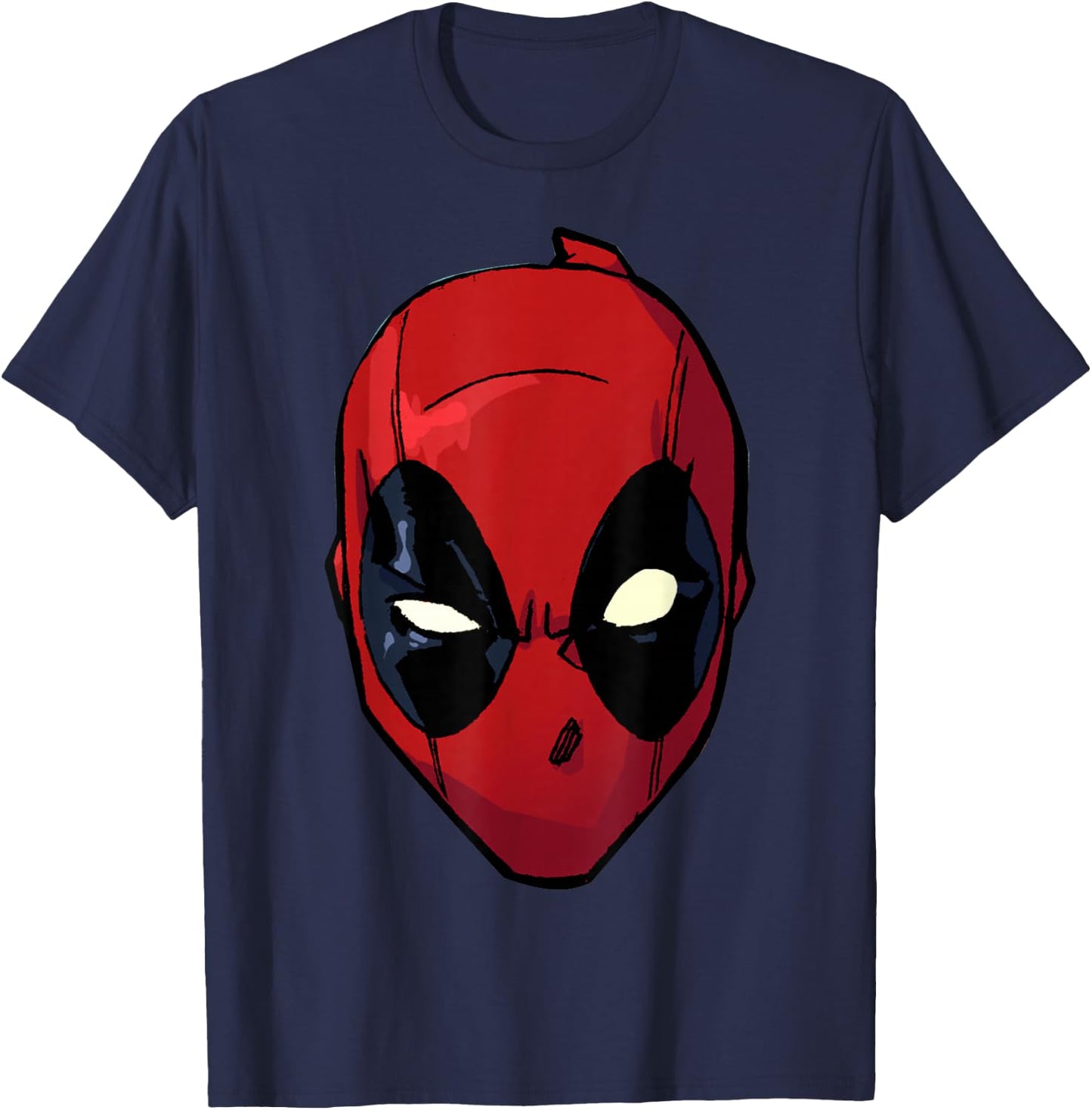 Marvel Deadpool Comic Big Face T-Shirt - T-Shirt | Navy