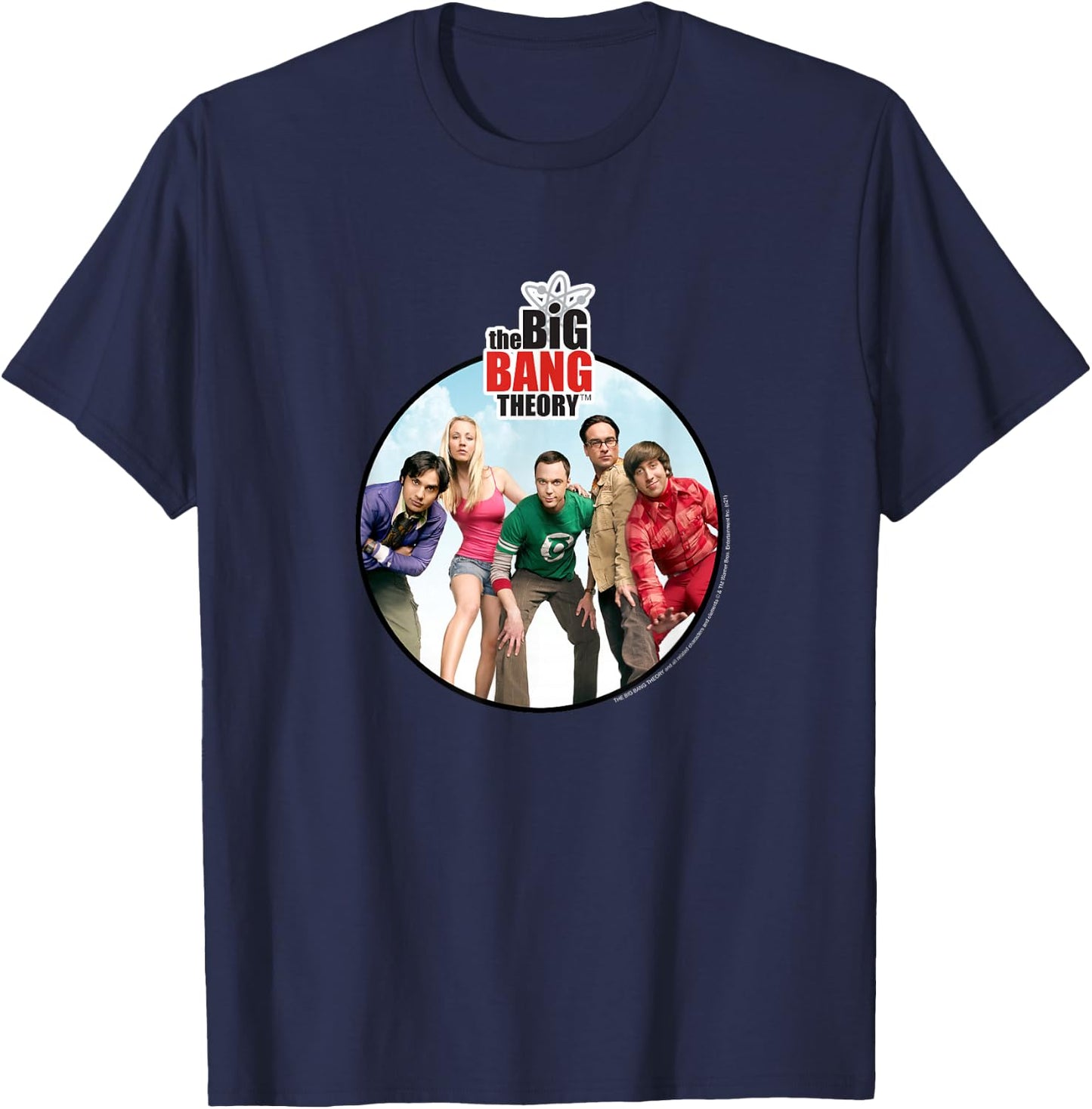 The Big Bang Theory Group Shot Circle Logo TV Show T-Shirt - T-Shirt | Navy
