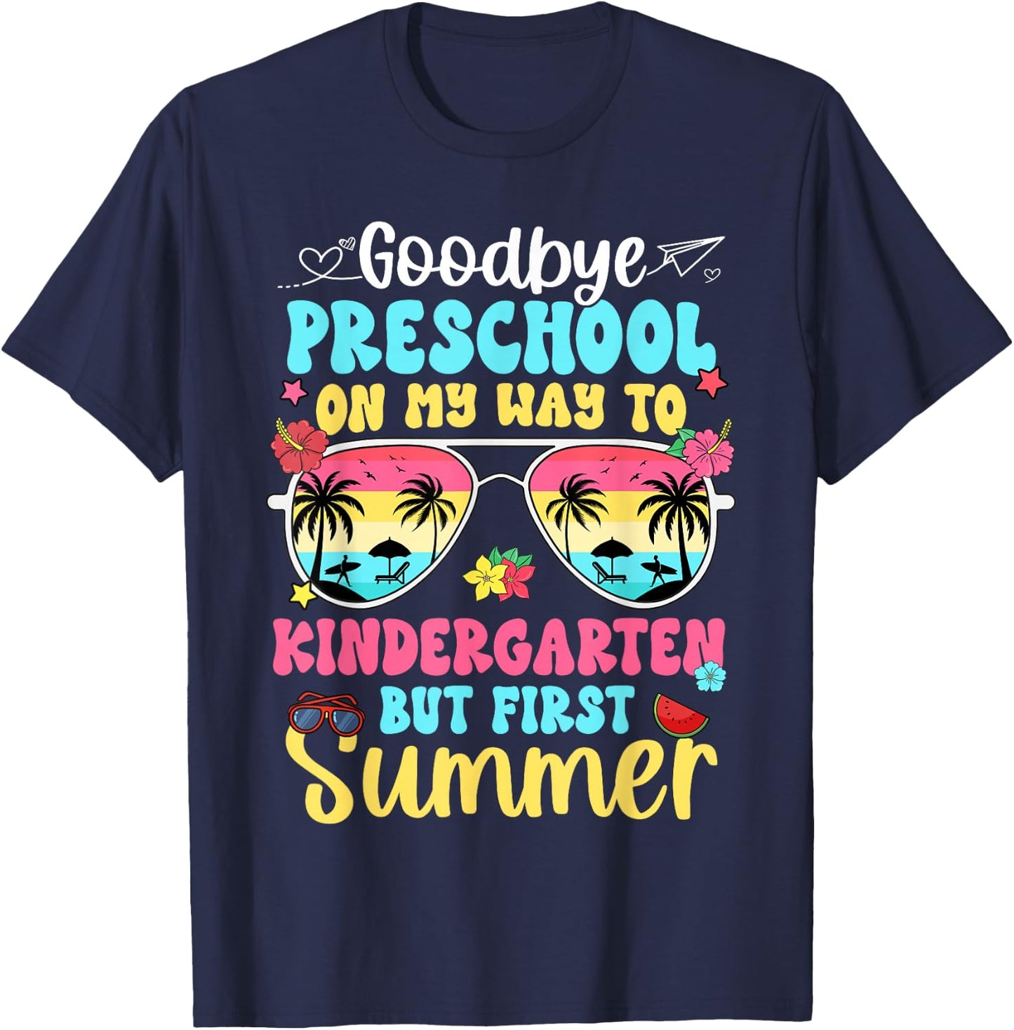 Good Bye Preschool On My Way to Kindergarten Kid Student T-Shirt - T-Shirt | Navy