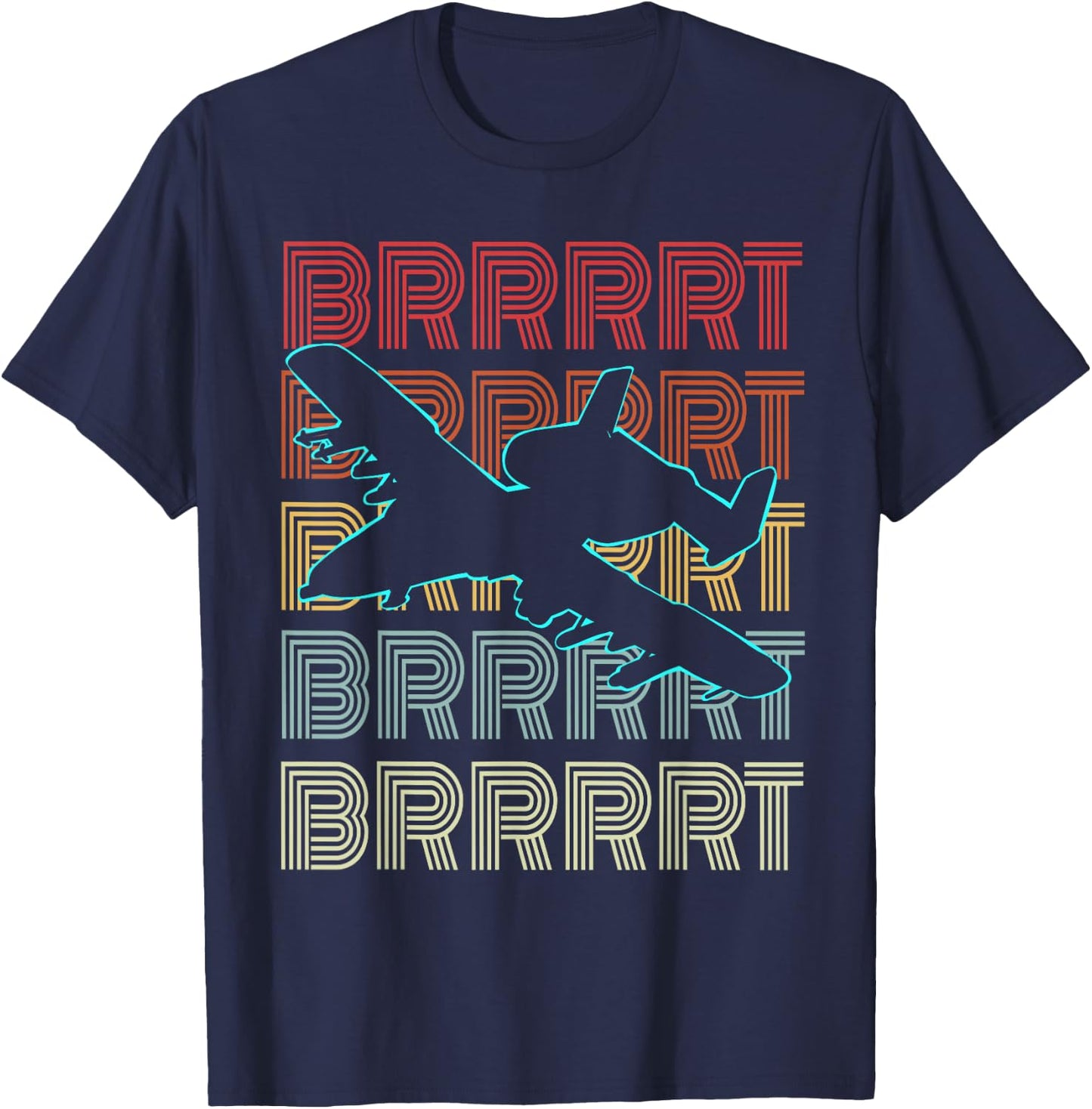 BRRRRT A-10 Warthog Shirt - Vintage Retro Style T-Shirt - T-Shirt | Navy