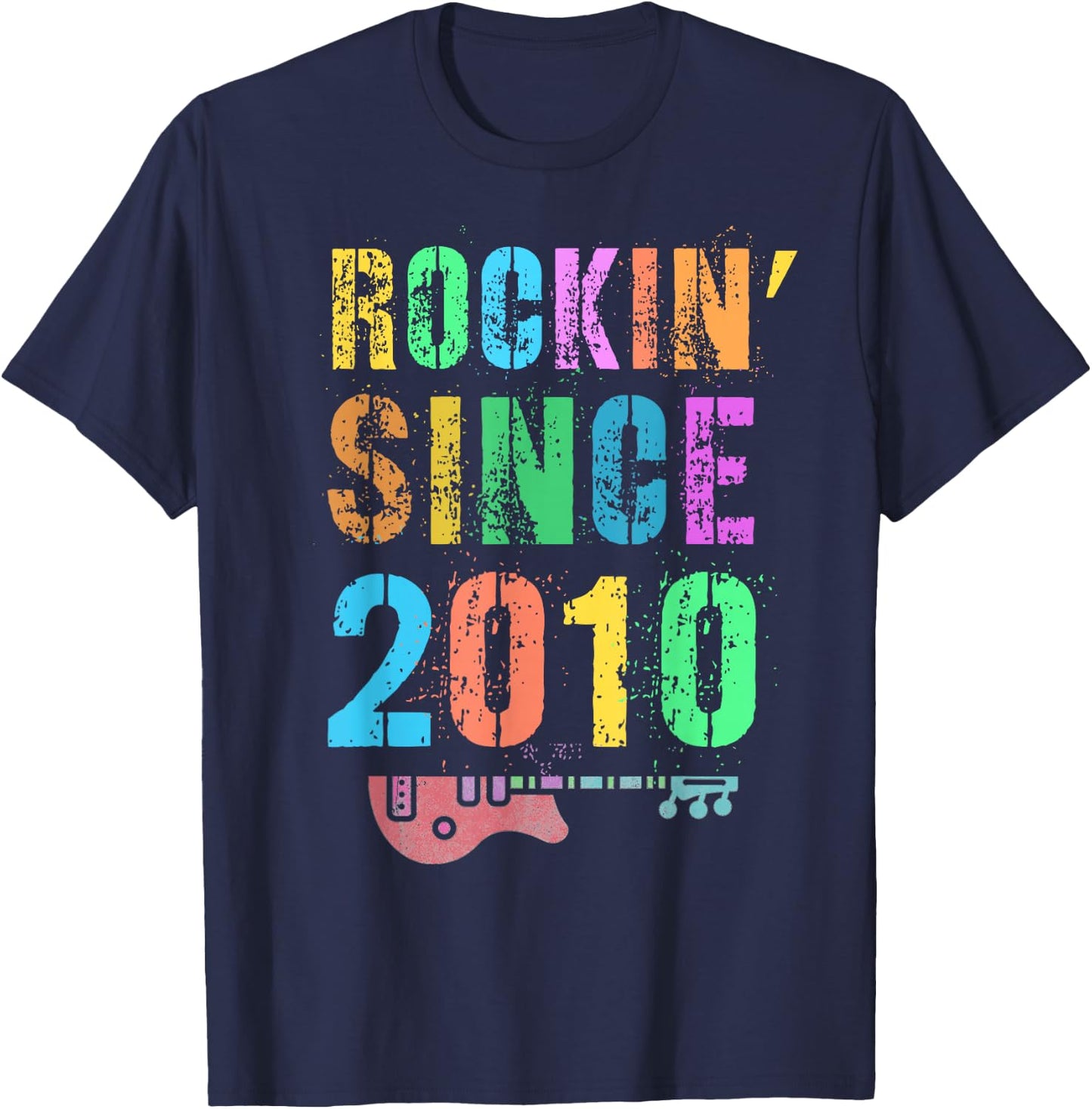 Vintage Rockin' Since 2010 Rockstar 16th Birthday Boy Girl T-Shirt - T-Shirt | Navy