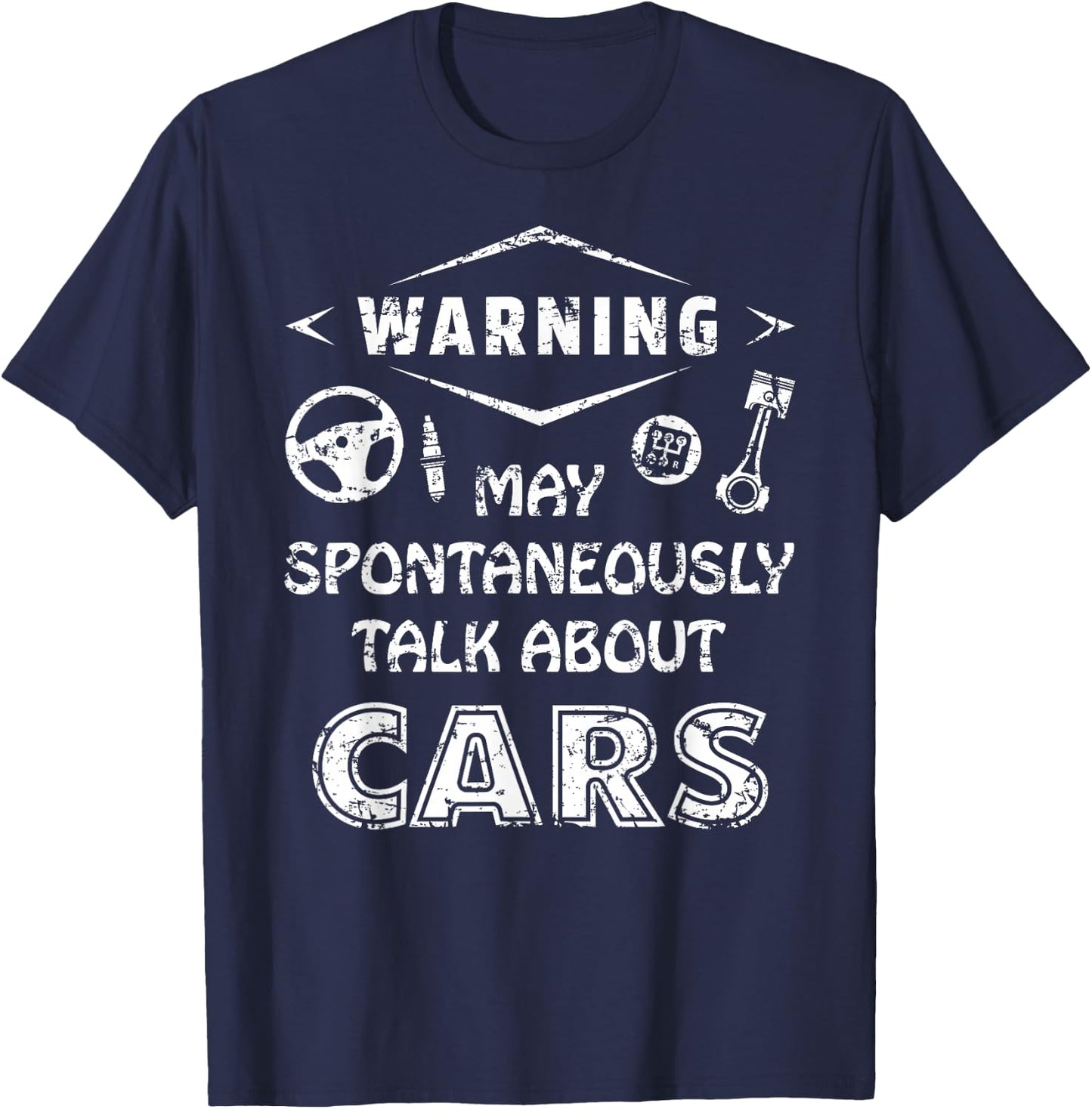 Auto Mechanic Warning May Spontaneously Talk About Cars T-Shirt - T-Shirt | Navy