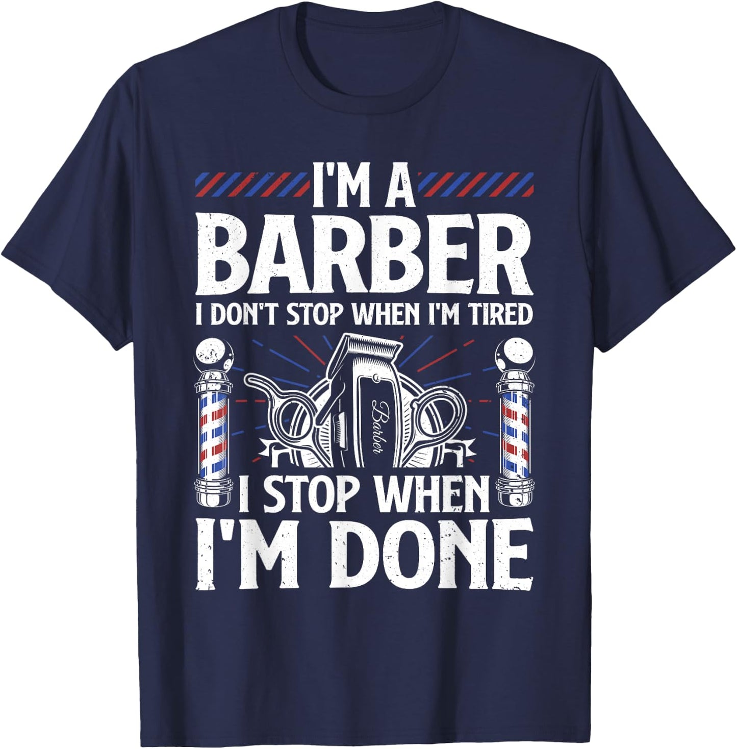 Best Barber Art Male Hairstylist Barbershop Lover T-Shirt - T-Shirt | Navy