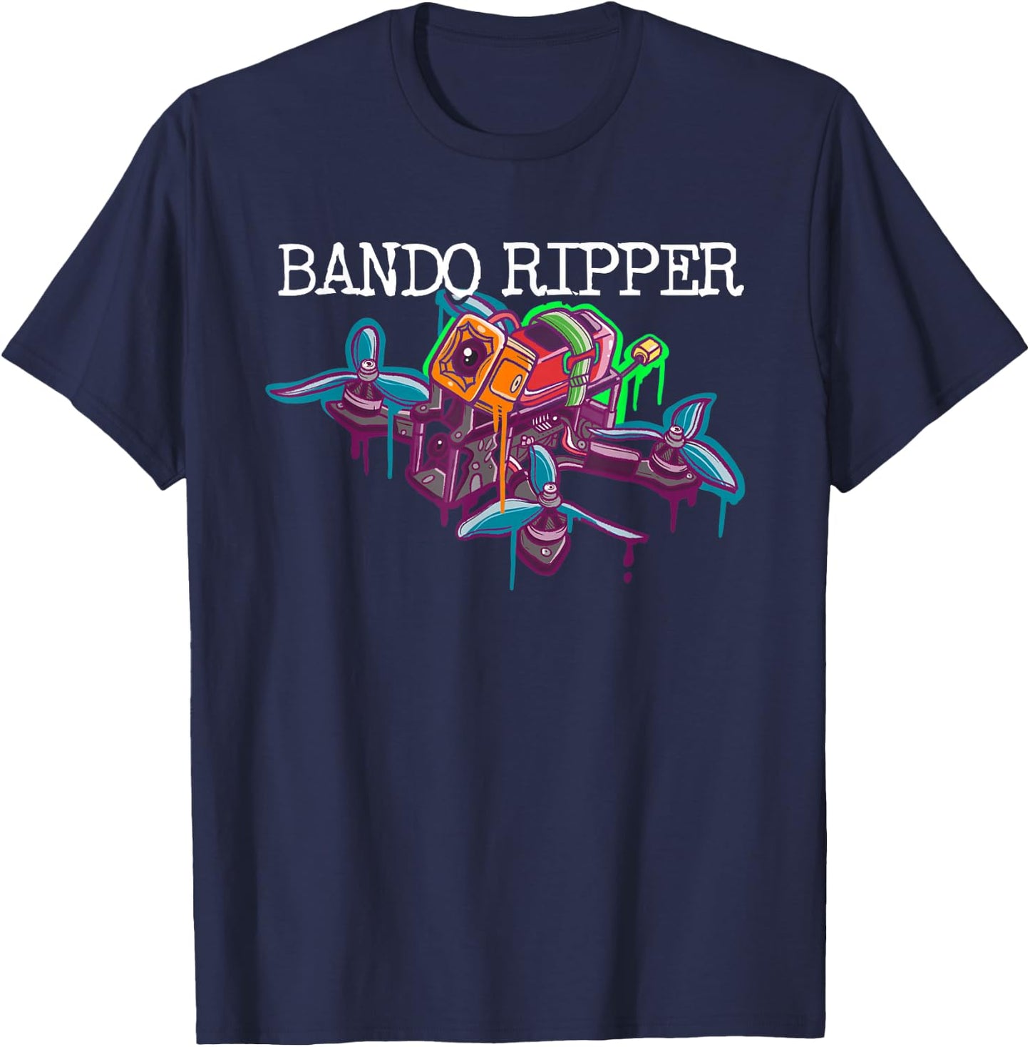 FPV Freestyle Pilot Bando Ripper RC Drone Copter Racing Kwad T-Shirt - T-Shirt | Navy