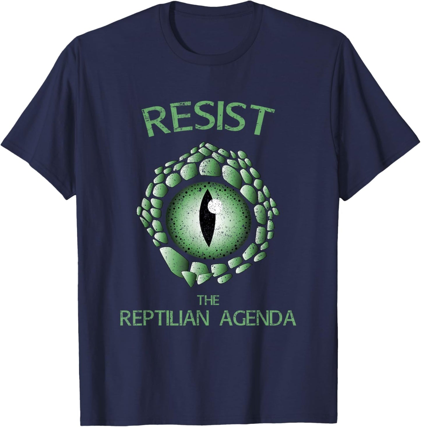 Resist the Reptile Agenda Conspiracy Theory T-Shirt - T-Shirt | Navy