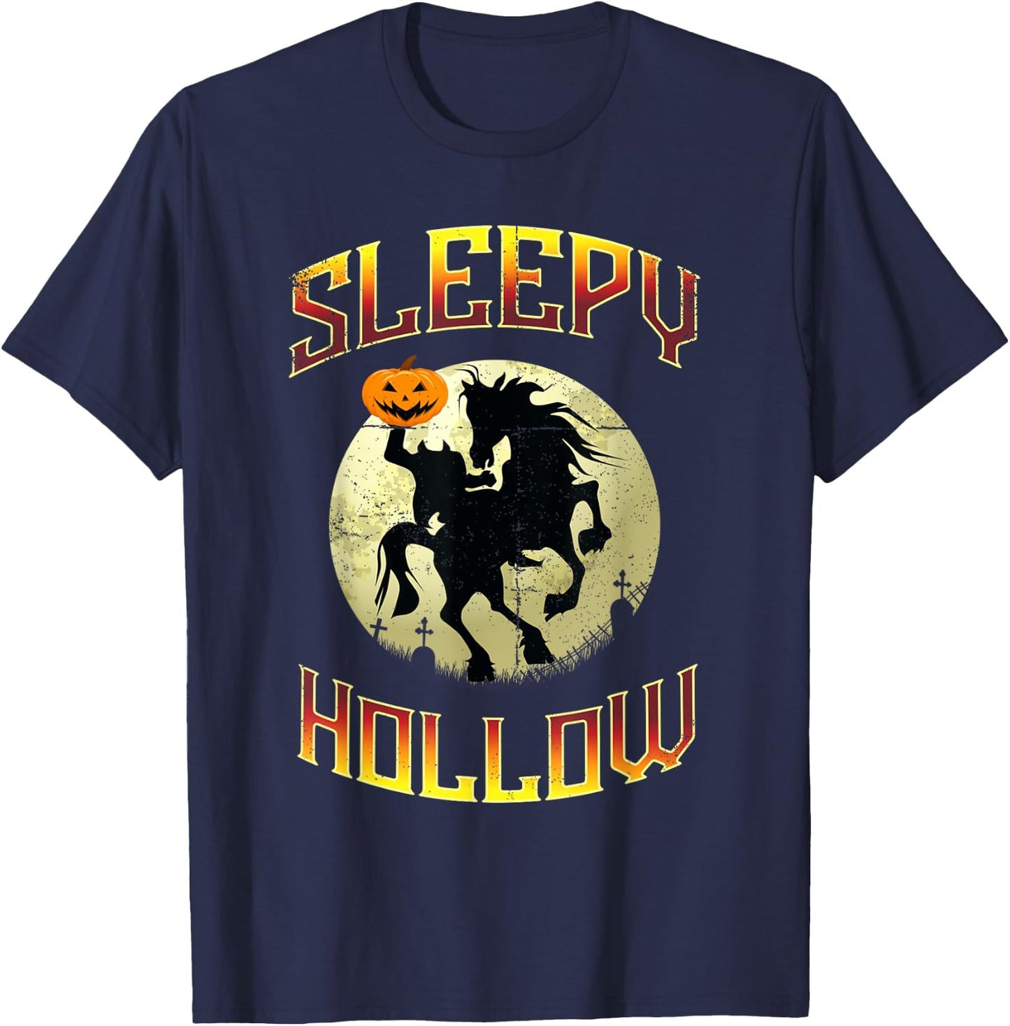 Legend of Headless Horsemen or Sleepy Hollow Halloween T-Shirt - T-Shirt | Navy