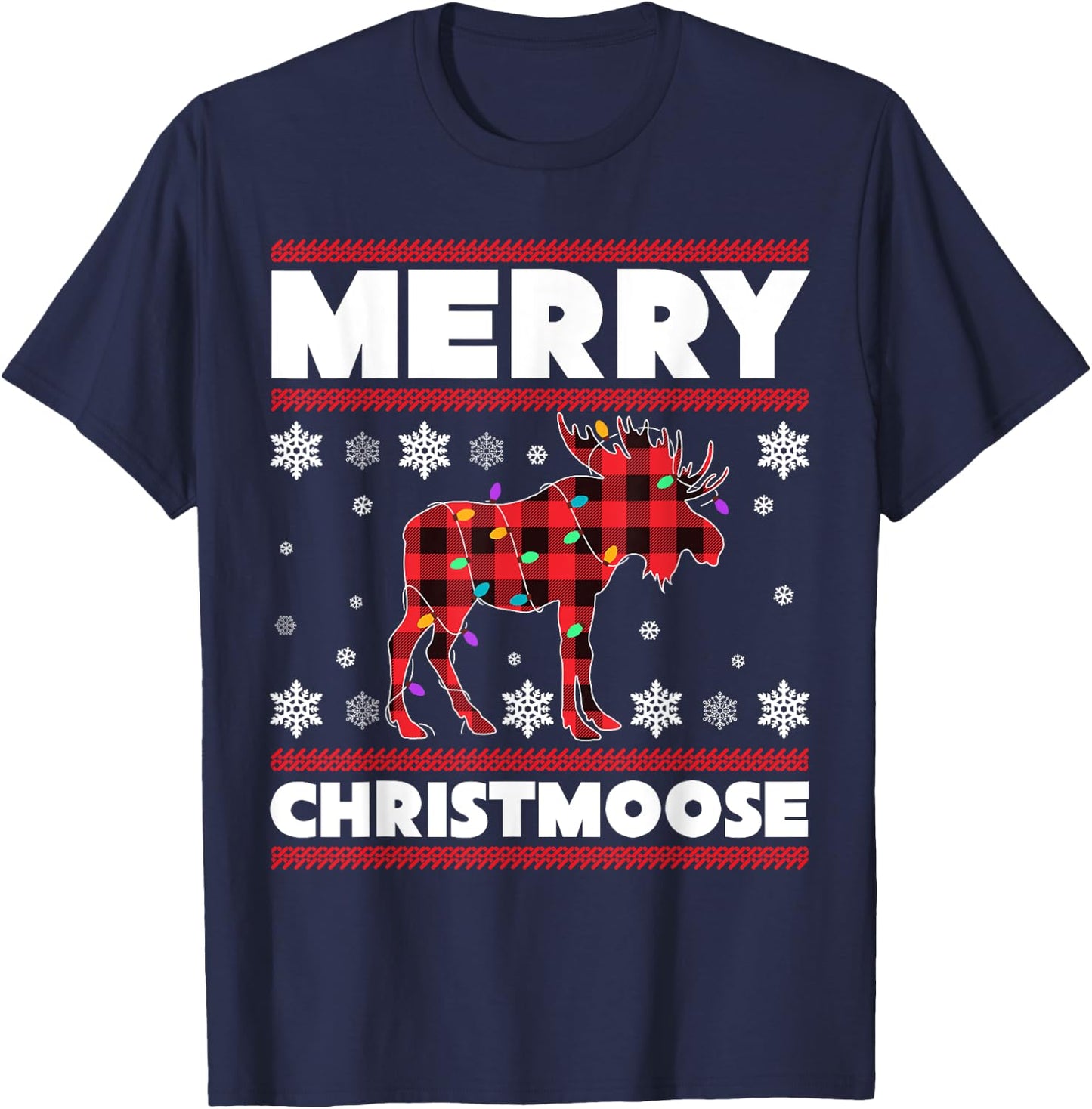 Merry Christmoose Christmas Moose Lover Xmas Holiday Gift T-Shirt - T-Shirt | Navy