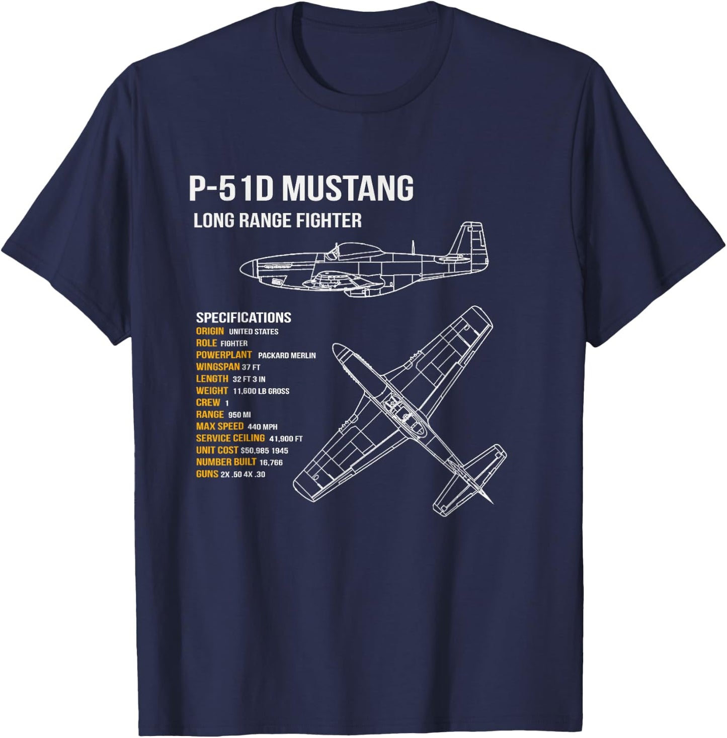 P-51 Mustang T-Shirt - T-Shirt | Navy