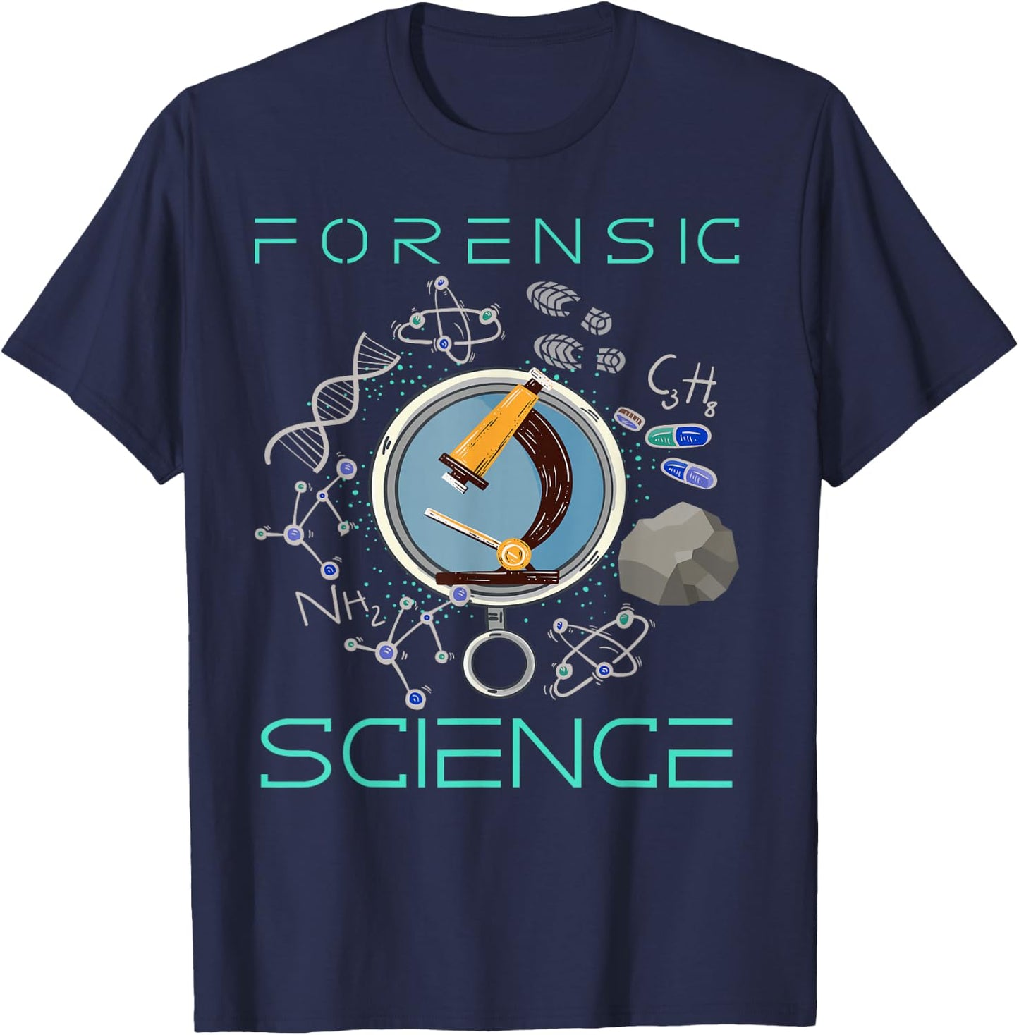 Crime Scenes Forensic Science Design for Forensic Scientists T-Shirt - T-Shirt | Navy