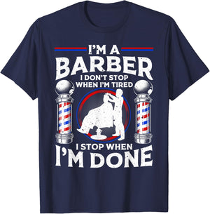 Funny Barber Designs Dad Hairstyling Humor Quote T-Shirt - T-Shirt | Navy