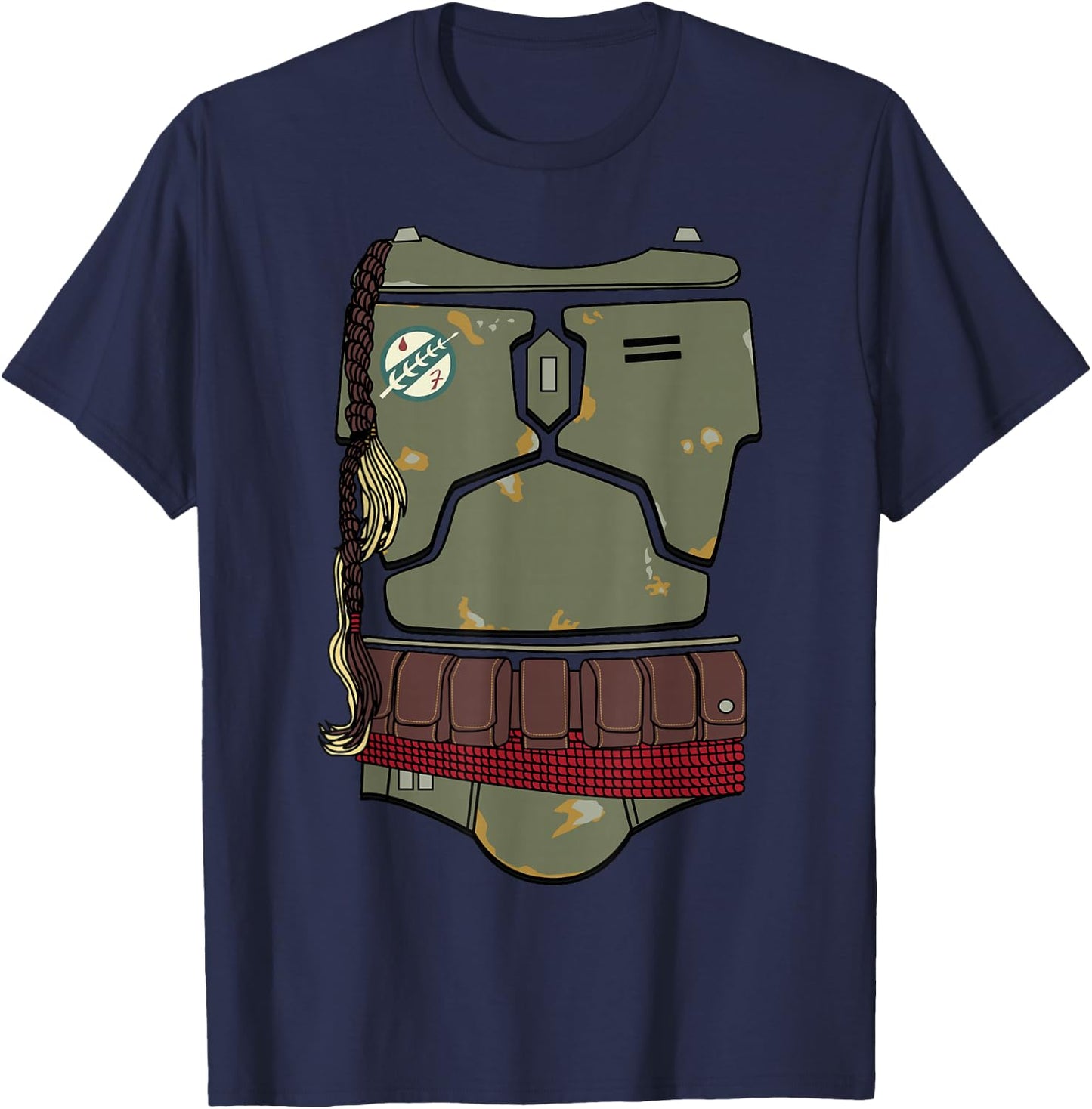 Star Wars Distressed Boba Fett Armor Halloween T-Shirt - T-Shirt | Navy