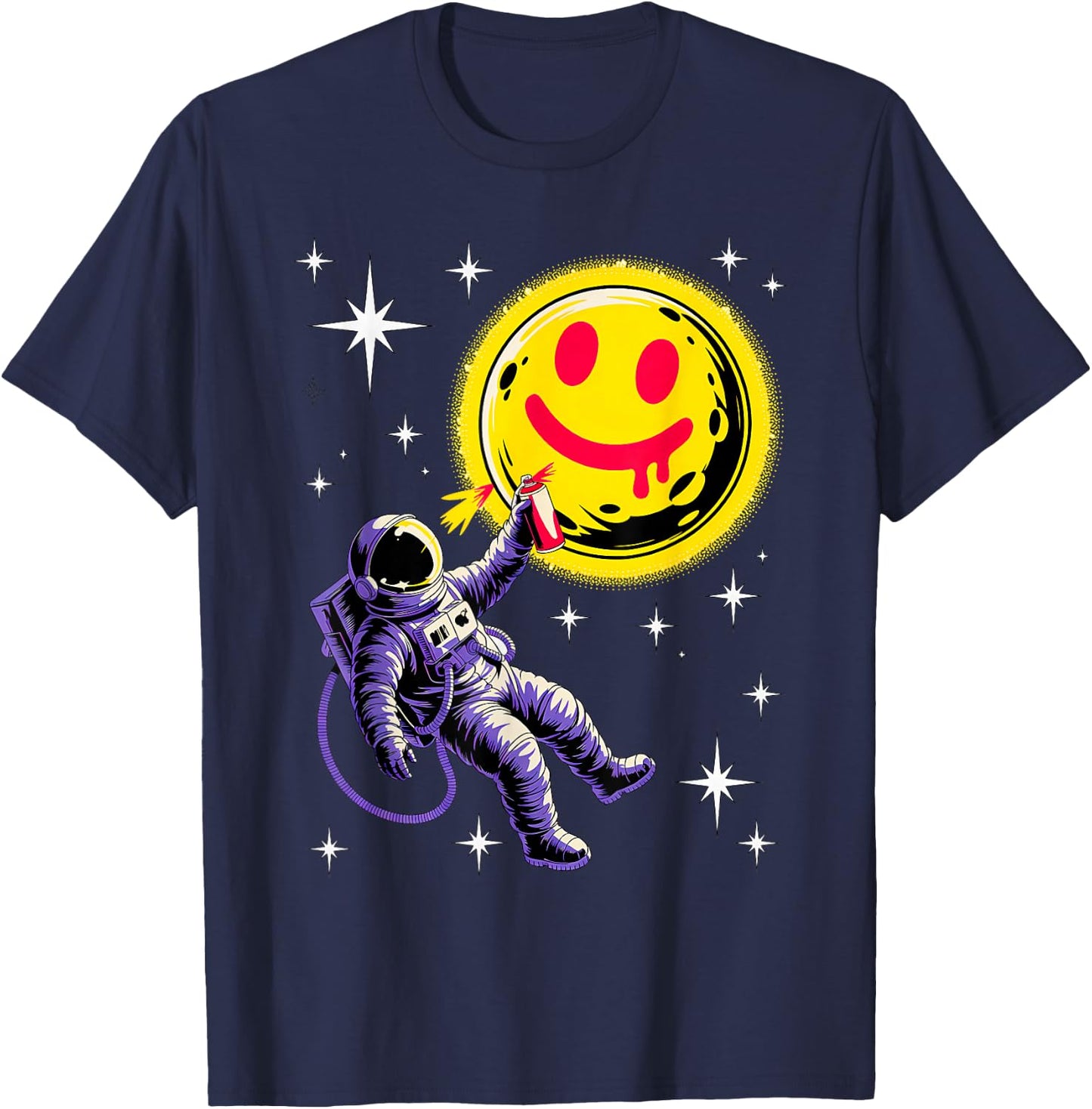Graffiti Astronaut Spray Paint Street Art Drawing Artist T-Shirt - T-Shirt | Navy