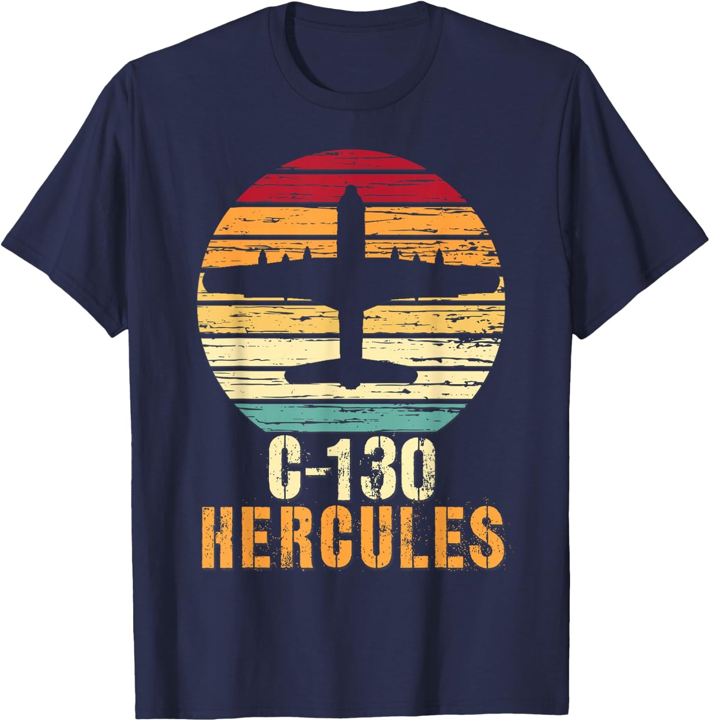 Vintage Lockheed C-130 Hercules Aviation Shirt T-Shirt - T-Shirt | Navy