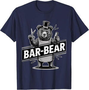 Bar-Bear Lover Funny Barber Meme Hairdresser Joke Barber Gag T-Shirt - T-Shirt | Navy