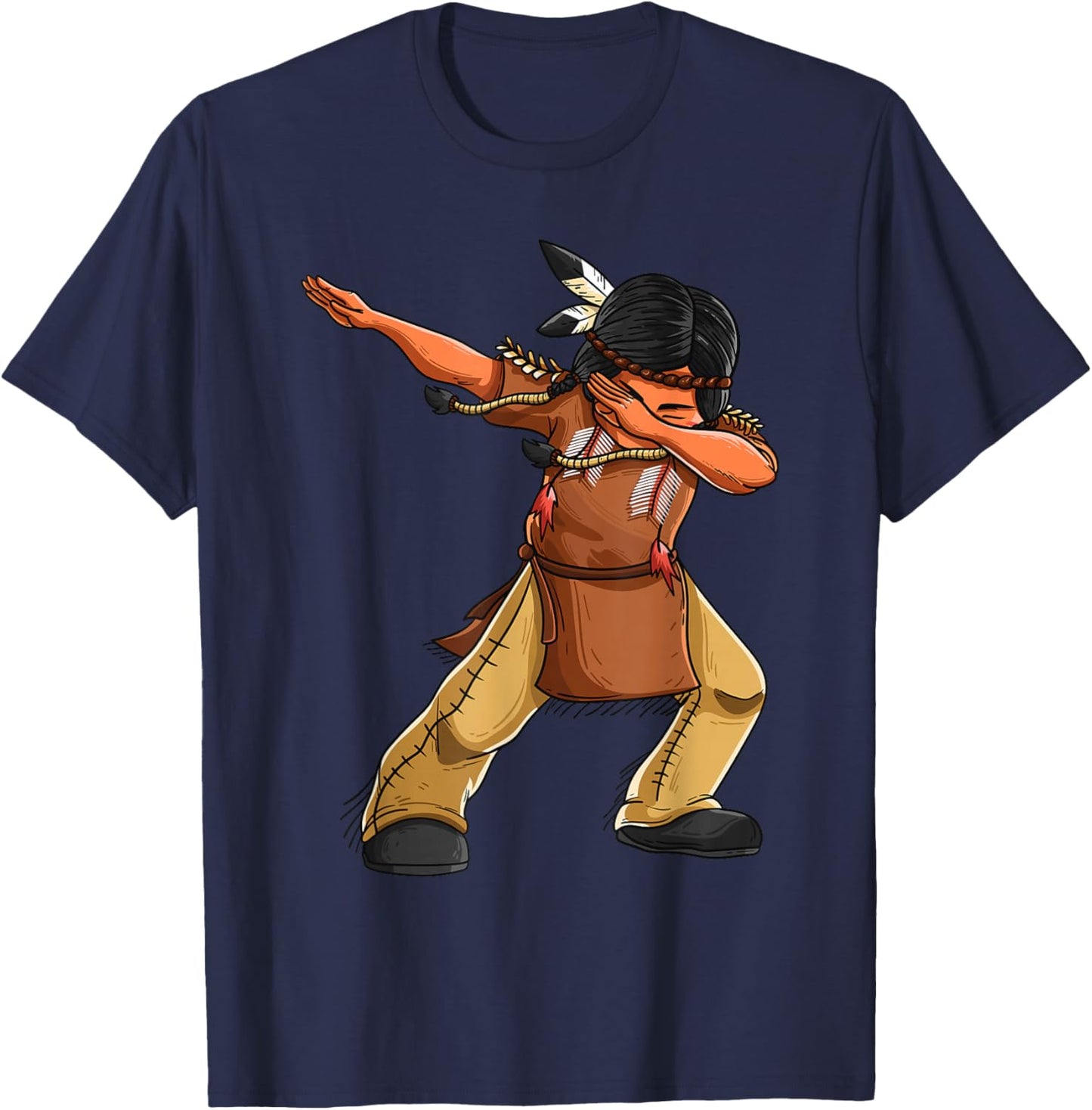 Dabbing Indian Funny Cute Native American Dance Dab Gift T-Shirt - T-Shirt | Navy