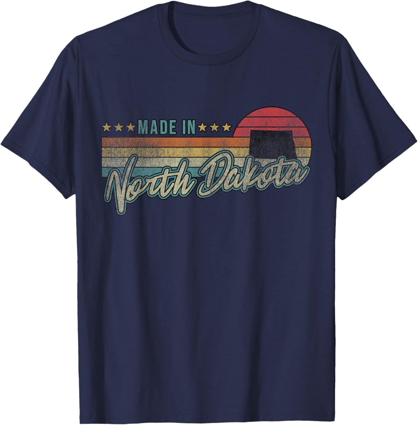 North Dakota State Vintage Proud Women Gift T-Shirt - T-Shirt | Navy