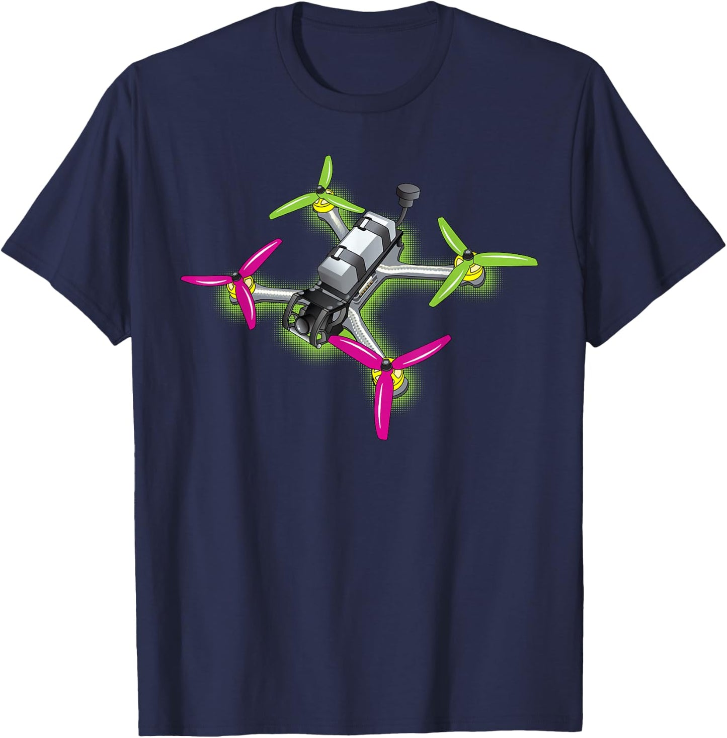 Freestyle FPV Racing Drone Pilot Acro Quadcopter Watermelon T-Shirt - T-Shirt | Navy