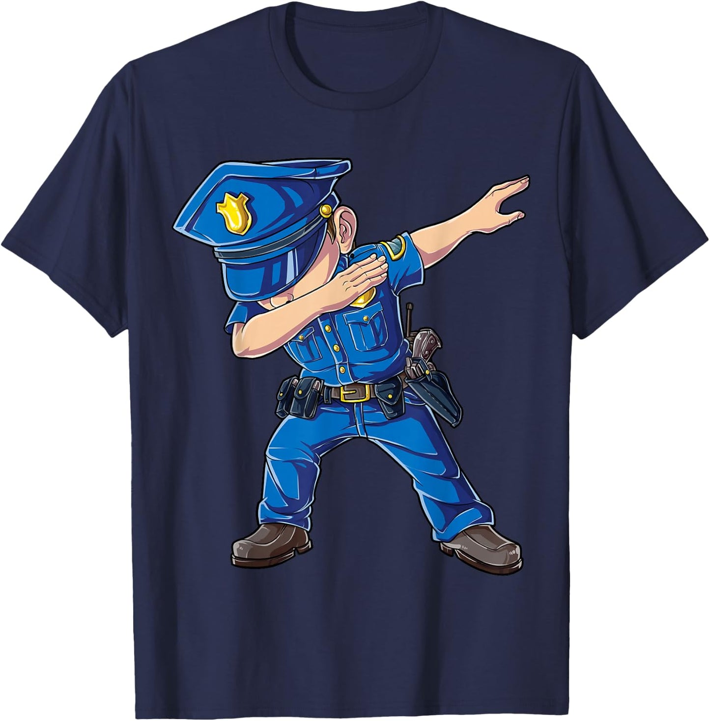 Dabbing Police Funny Policeman Dab Dance Boys Girls Men Cute T-Shirt - T-Shirt | Navy