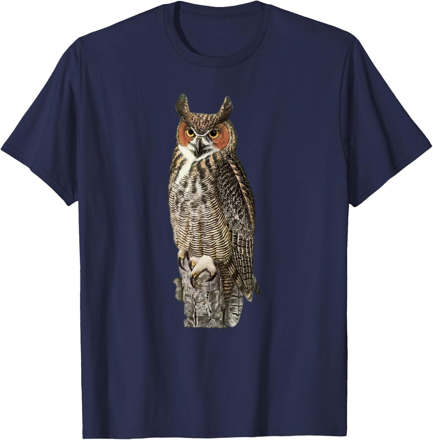 Great Horned Owl T-Shirt - T-Shirt | Navy