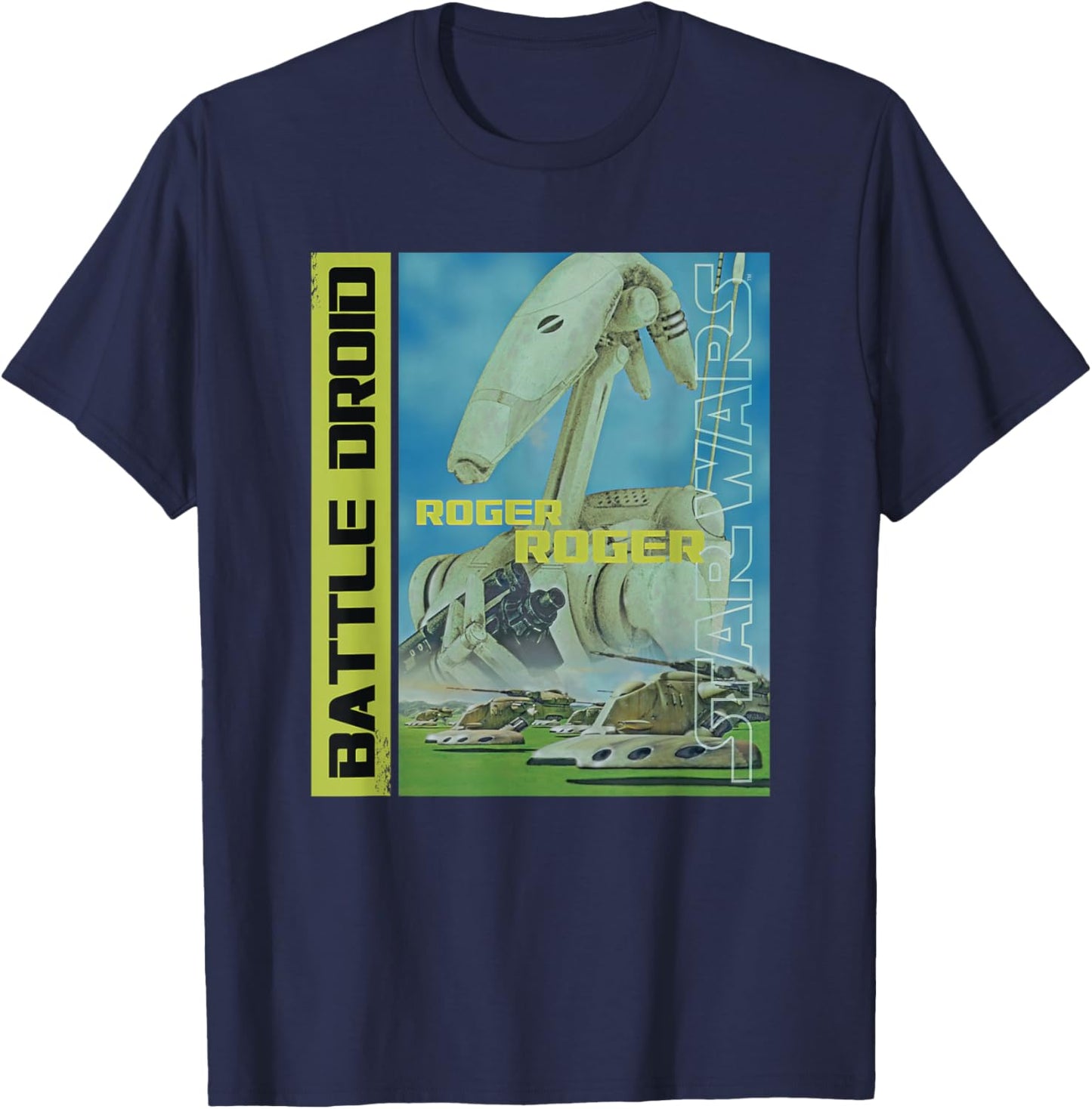 Star Wars Battle Droid Roger Roger T-Shirt - T-Shirt | Navy
