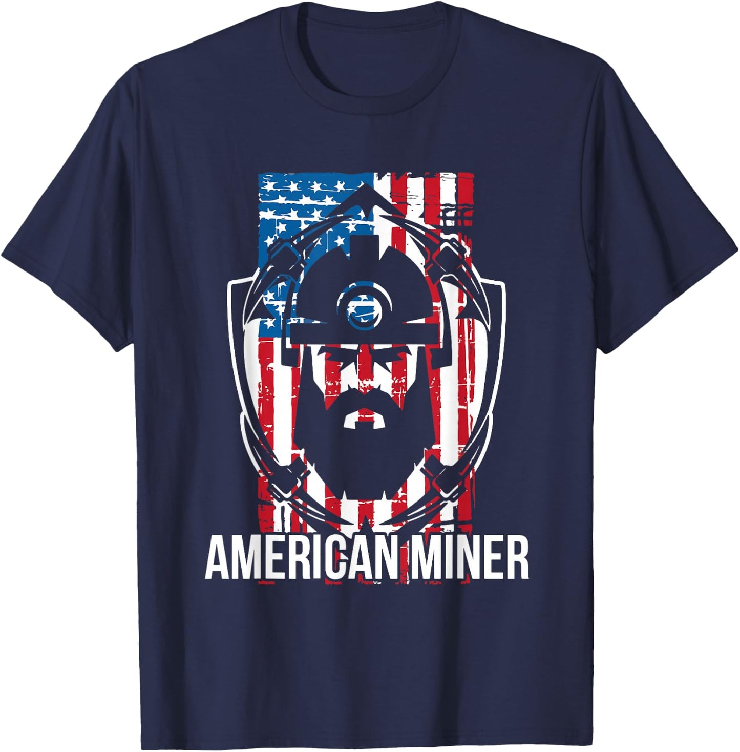 Underground Coal Miners Shirts | American Miner - Black, Small, Short Sleeve, Classic Fit, , Adult, Men, Miners, Laborers T-Shirt - T-Shirt | Navy