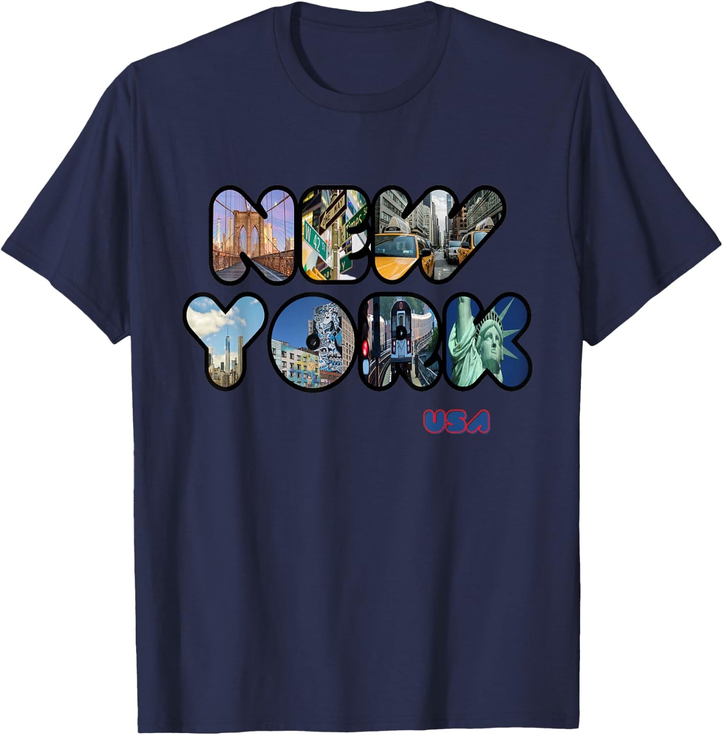 Statue of Liberty New York City NYC Skylines Souvenir T-Shirt - T-Shirt | Navy