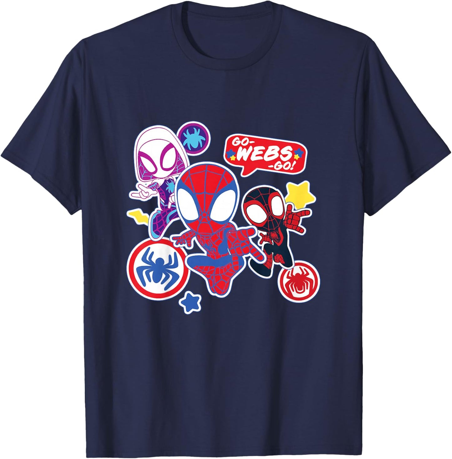 Kids Marvel Spidey and His Amazing Friends Go-Webs-Go Boys T-Shirt - T-Shirt | Navy
