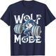 Wolf Mode Workout Lifting Weights Gym Beast Fitness Animal T-Shirt - T-Shirt | Navy