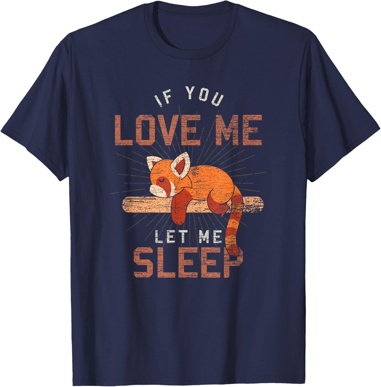 Cute Sleeping Animal PJ Napping Pajama Sleeping Red Panda T-Shirt - T-Shirt | Navy