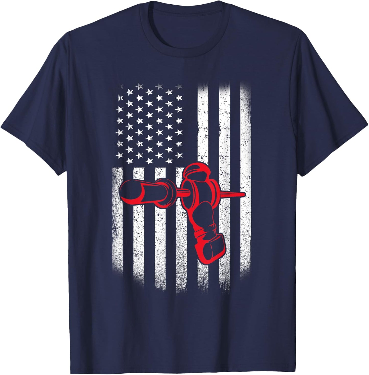 Vintage Distressed American Flag Patriotic Foosball Men T-Shirt - T-Shirt | Navy