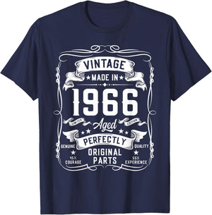 Vintage 1966 59yr 59th Birthday Gifts 59 Years Old T-Shirt - T-Shirt | Navy
