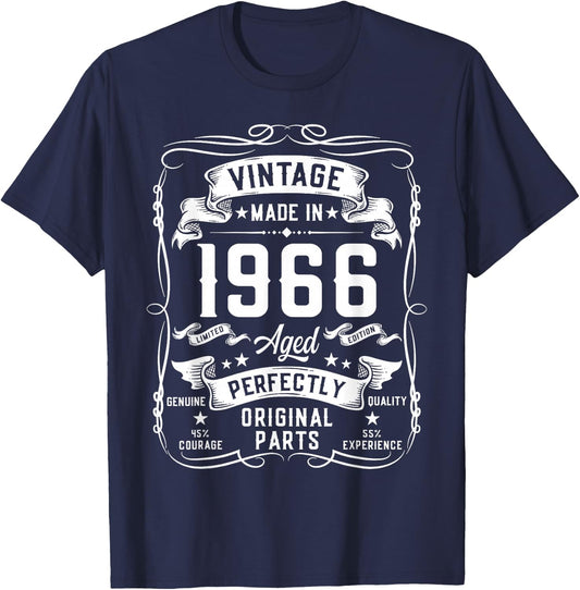 Vintage 1966 59yr 59th Birthday Gifts 59 Years Old T-Shirt - T-Shirt | Navy
