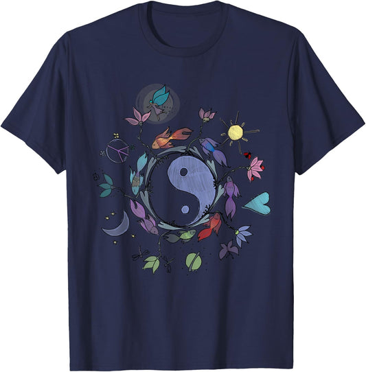 Ying Yang Shirt, Tai Chi T Shirt Design T-Shirt - T-Shirt | Navy