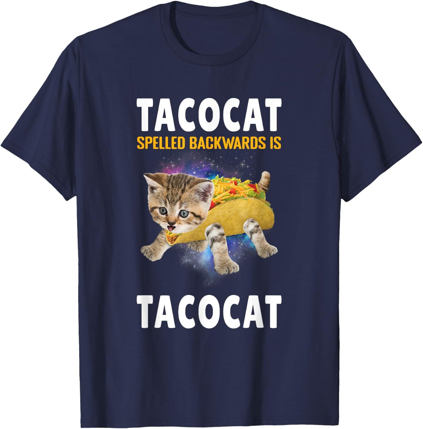 Tacocat Spelled Backward Is Taco cat Cat And Taco Lover Women Kids T-Shirt - T-Shirt | Navy