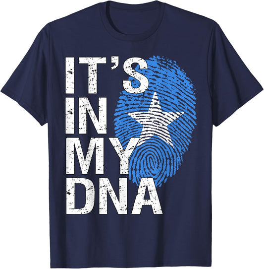It's In My DNA Somalian Patriot Proud African Somalia Flag T-Shirt - T-Shirt | Navy