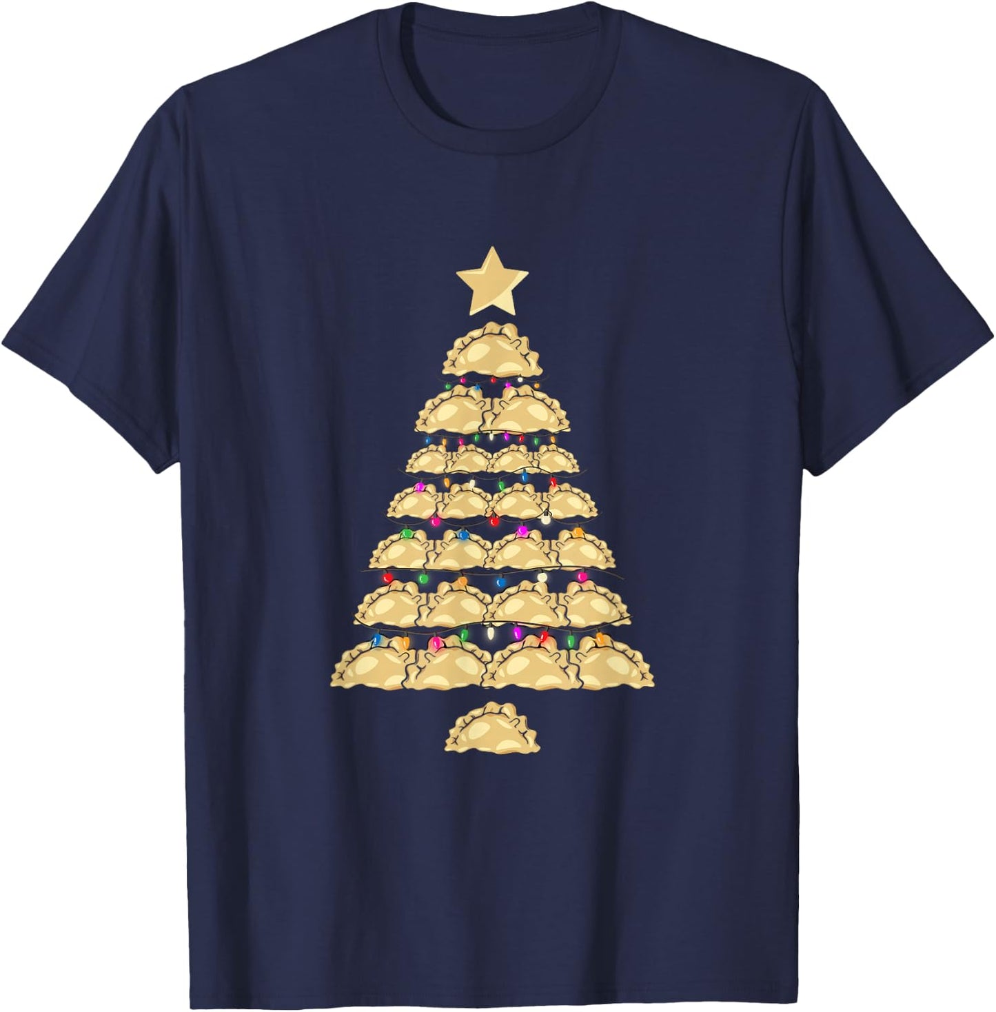 Pierogies Baker Baking Polish Food Christmas Pierogi Tree T-Shirt - T-Shirt | Navy