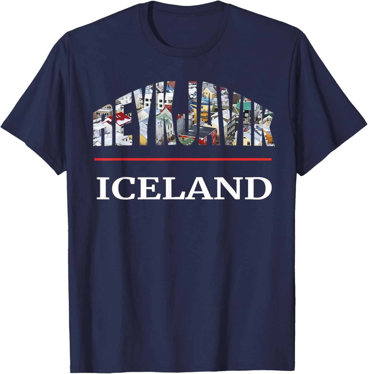 Reykjavik Iceland Travel Souvenir City Photography T-Shirt - T-Shirt | Navy