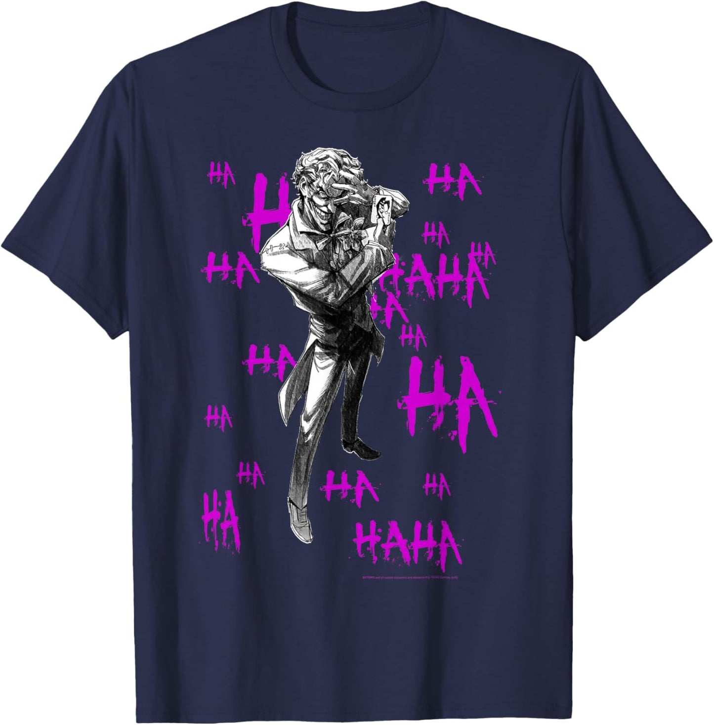 DC Comics Joker Hahaha Portrait T-Shirt - T-Shirt | Navy