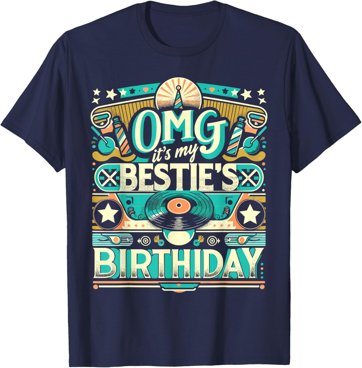 Birthday Party Besties's Birthday Besties Birthday Friend T-Shirt - T-Shirt | Navy