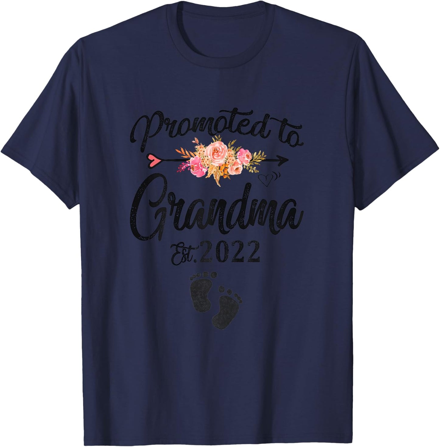 Promoted To Grandma 2022 First Time Grandma New Grandmother T-Shirt - T-Shirt | Navy