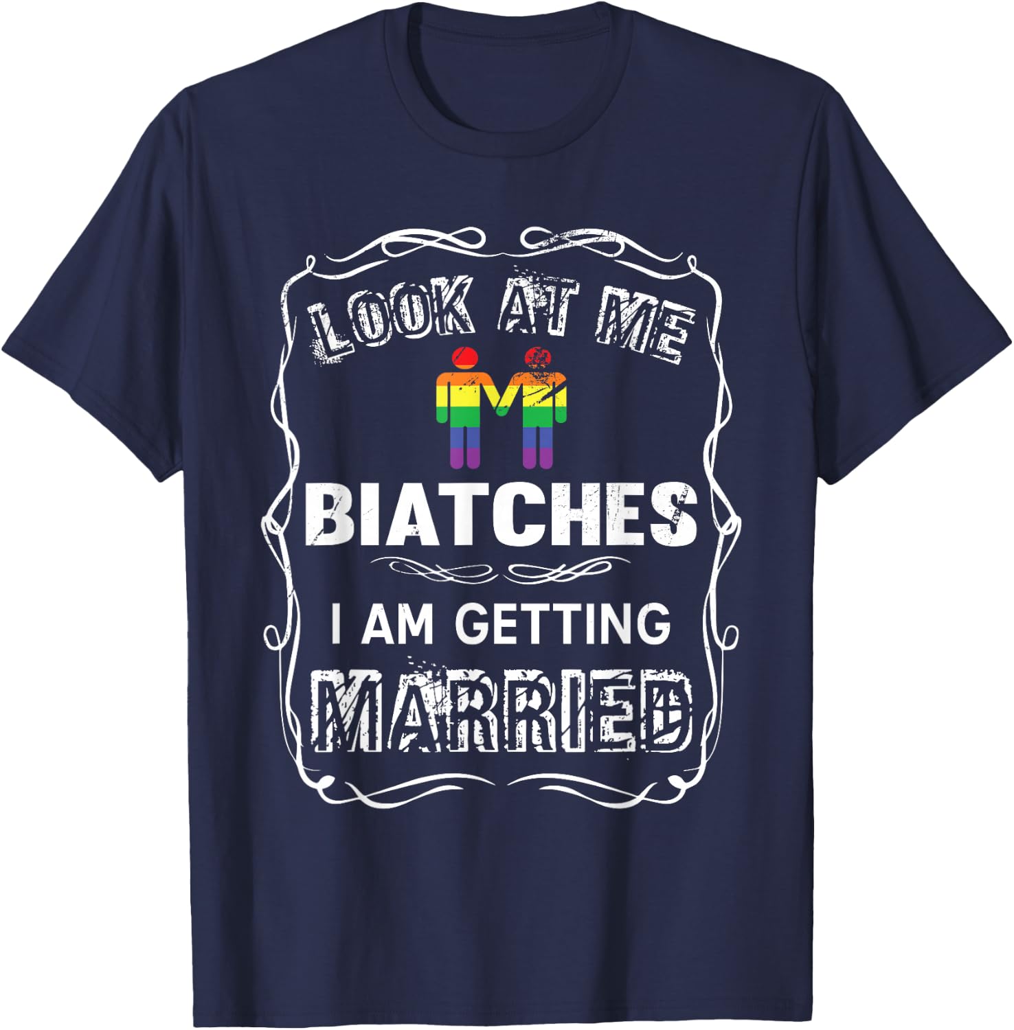 Hen Party LGBT Party Wedding Gay Pride T-Shirt - T-Shirt | Navy