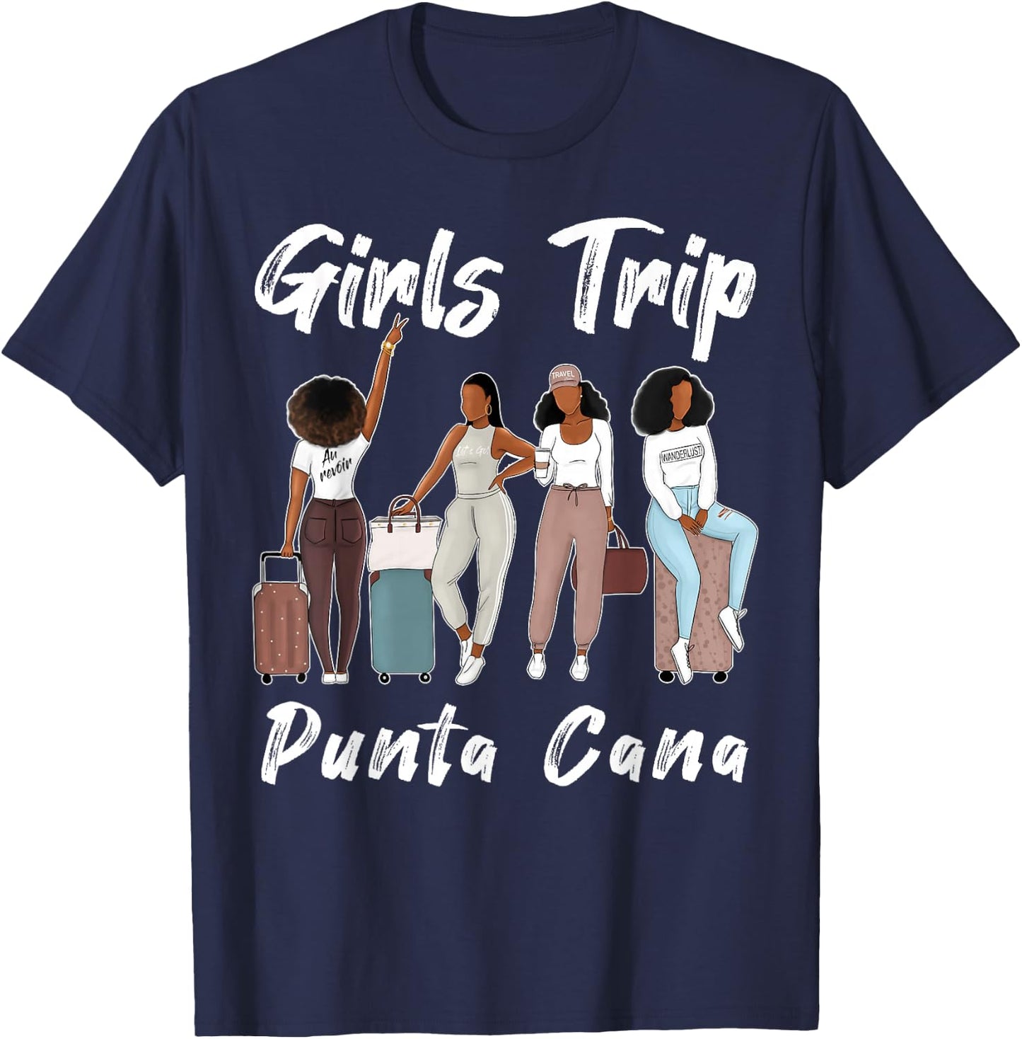 Punta Cana Girls Trip 2026 Funny Best Friends Summer Holiday T-Shirt - T-Shirt | Navy
